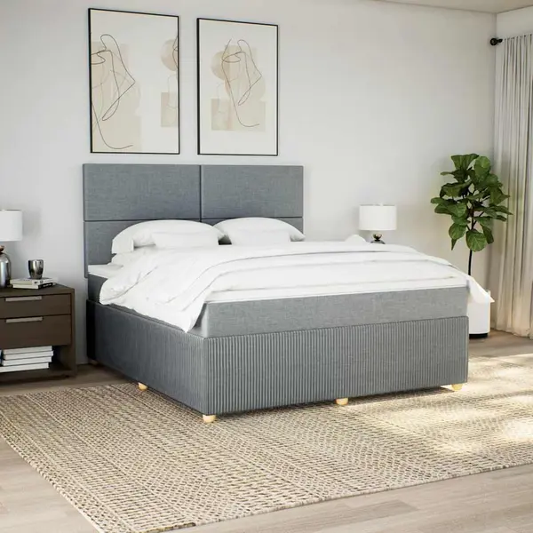 Gossi pat continental, gri deschis, 180x200 cm, material textil