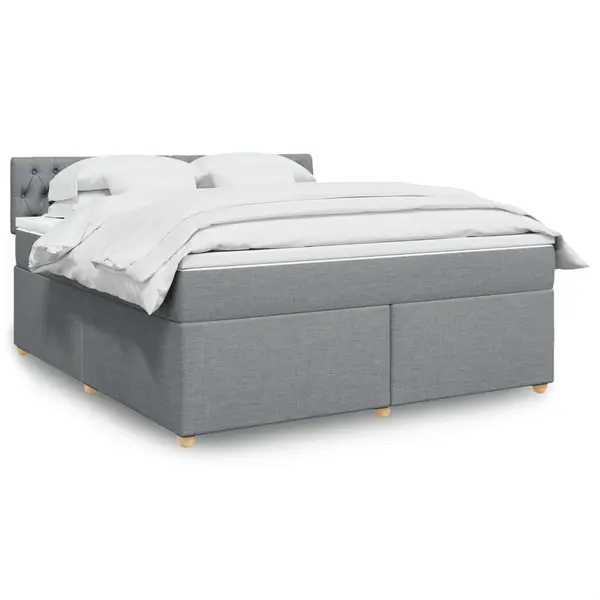 Gossi pat continental, gri deschis, 180x200 cm, material textil