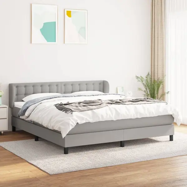Gossi pat continental, gri deschis, 180x200 cm, material textil