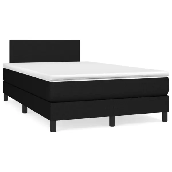 Gossi pat cu arcuri, saltea si led, negru, 120x190 cm, textil