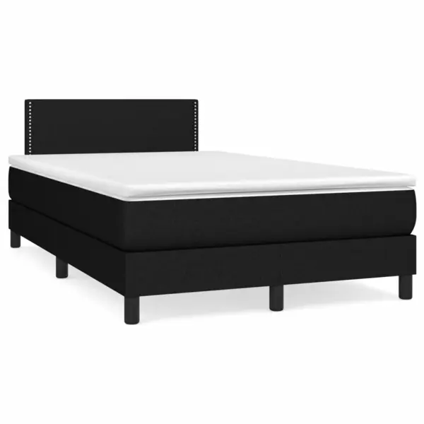 Gossi pat cu arcuri, saltea si led, negru, 120x190 cm, textil