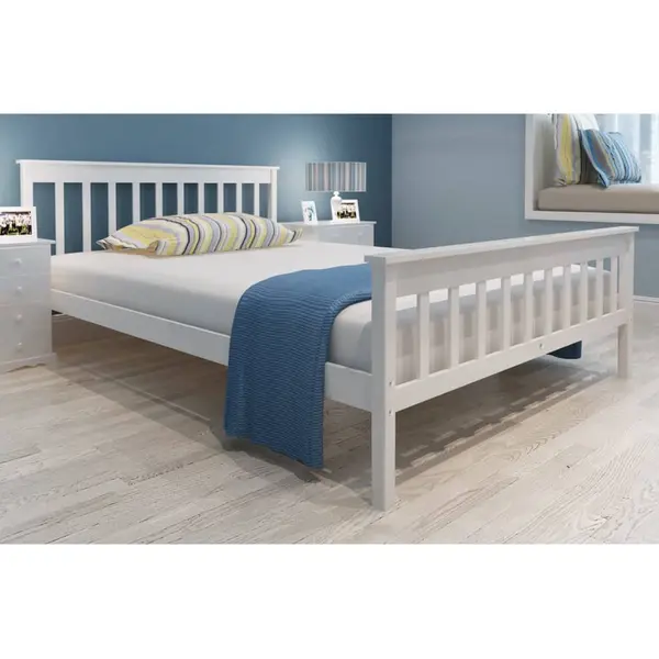 Gossi pat cu saltea, 140 x 200 cm, lemn de pin masiv