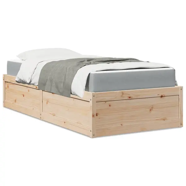 Gossi pat cu saltea, 90x190 cm, lemn masiv pin