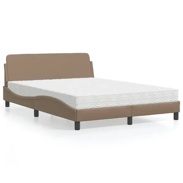 Gossi pat cu saltea, cappuccino, 120x200cm piele ecologica