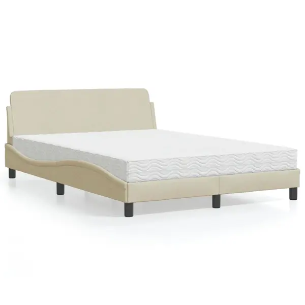 Gossi pat cu saltea, crem, 120x200 cm, textil