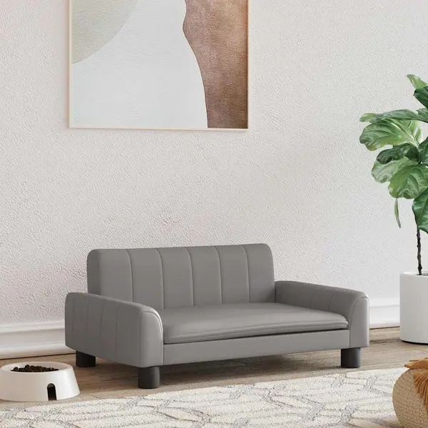 Gossi pat de caini, gri, 70x45x30 cm, piele ecologica