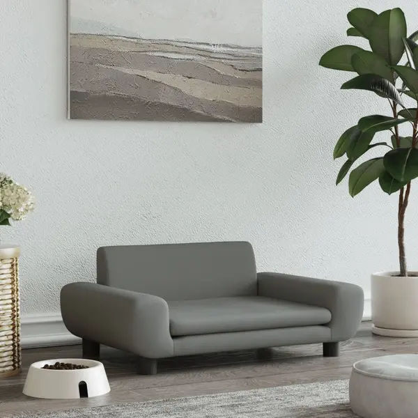 Gossi pat de caini, gri inchis, 70x45x33 cm, catifea