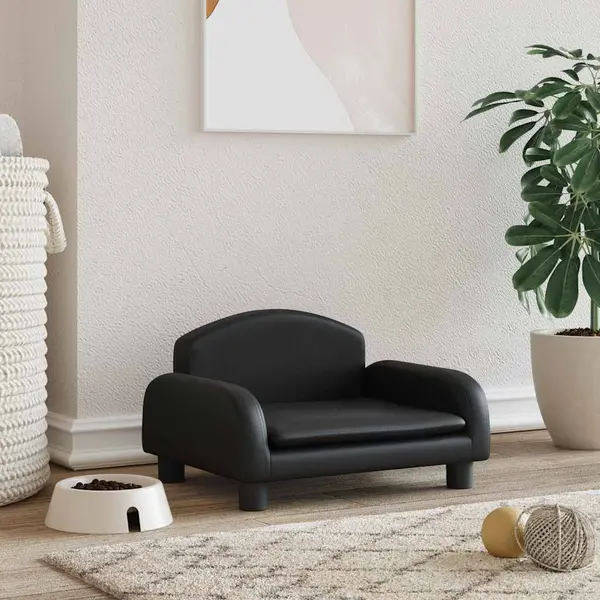 Gossi pat de caini, negru, 50x40x30 cm, piele ecologica