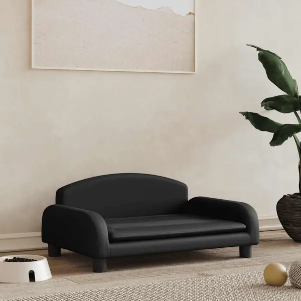 Gossi pat de caini, negru, 70x45x30 cm, piele ecologica