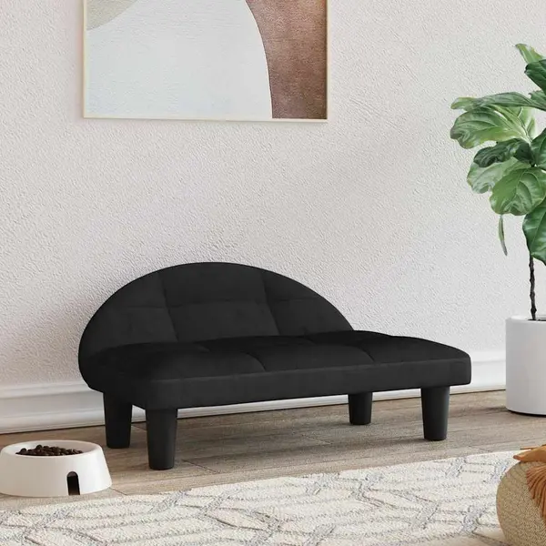 Gossi pat de caini, negru, 70x52x30 cm, catifea