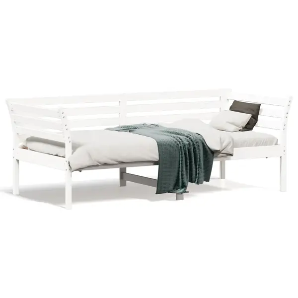Gossi pat de zi, alb, 75x190 cm, lemn masiv de pin