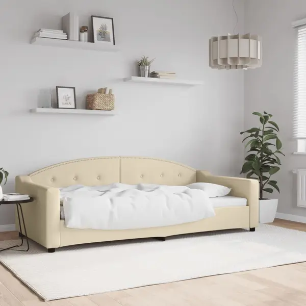 Gossi pat de zi, crem, 90x200 cm, material textil