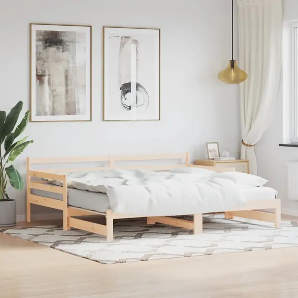 Gossi pat de zi cu extensie, 90x200 cm, lemn masiv de pin