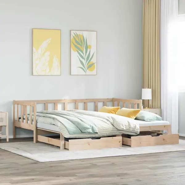 Gossi pat de zi cu extensie si sertare fara saltea, 80x200 cm
