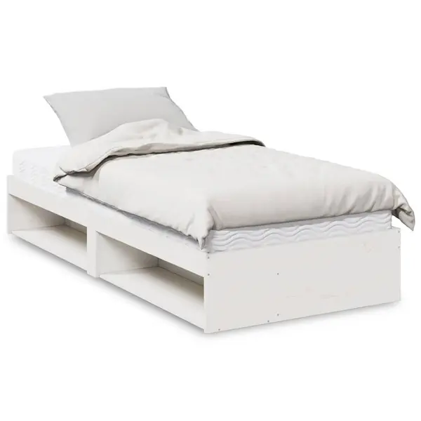 Gossi pat de zi cu saltea, alb, 90x200 cm, lemn masiv pin