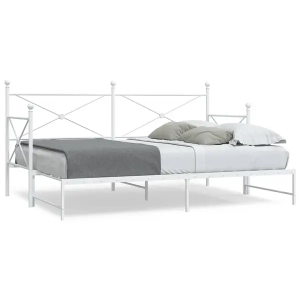 Gossi pat de zi cu suvit fara saltea alb 90x200 cm otel
