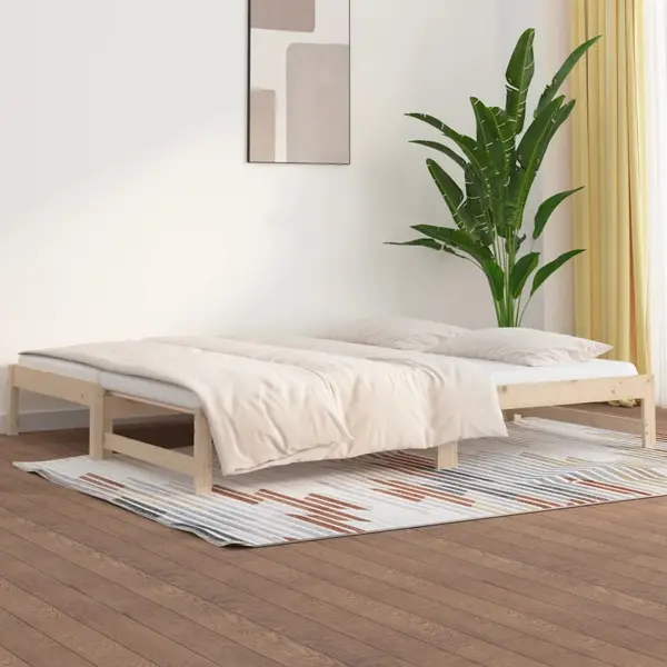Gossi pat de zi extensibil, 2x(90x190) cm, lemn masiv de pin