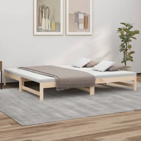 Gossi pat de zi extensibil, 2x(90x200) cm, lemn masiv de pin