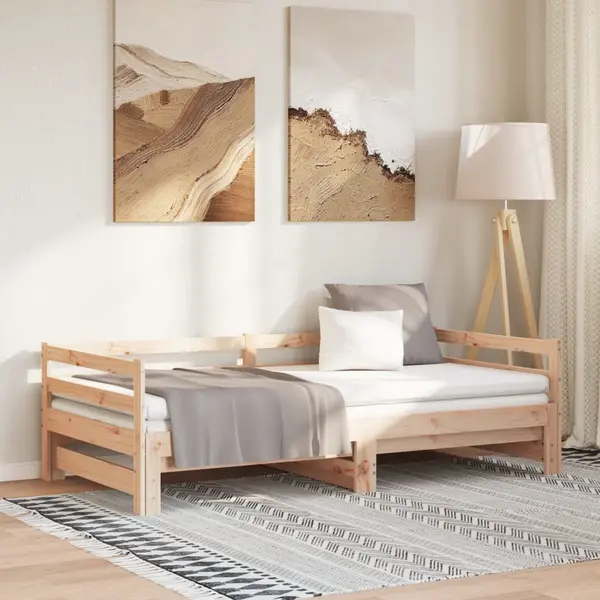 Gossi pat de zi extensibil, 2x(90x200) cm, lemn masiv de pin