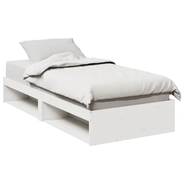 Gossi pat de zi fara saltea alb 75x190 cm lemn masiv de pin