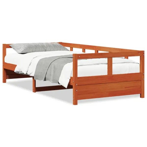 Gossi pat de zi fara saltea, maro ceruit, 80x200 cm, lemn masiv pin