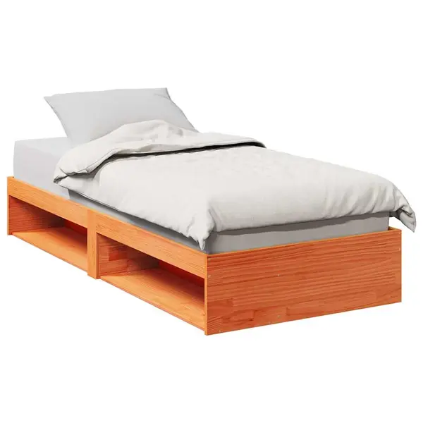 Gossi pat de zi fara saltea, maro ceruit, 80x200 cm, lemn masiv pin
