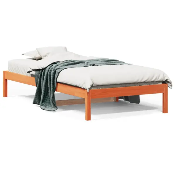 Gossi pat de zi fara saltea, maro ceruit, 80x200 cm, lemn masiv pin