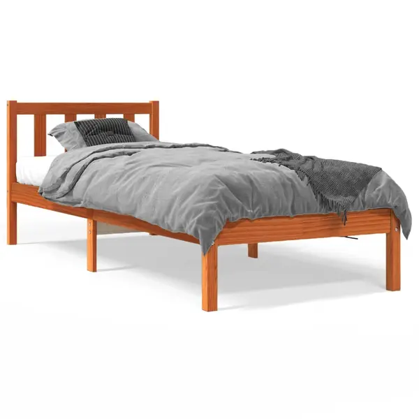 Gossi pat de zi fara saltea, maro ceruit, 90x200 cm, lemn masiv pin