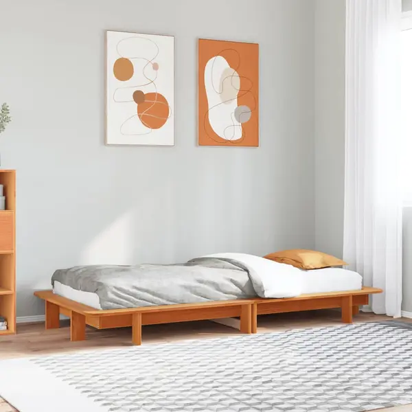 Gossi pat de zi fara saltea, maro ceruit, 90x200 cm, lemn masiv pin