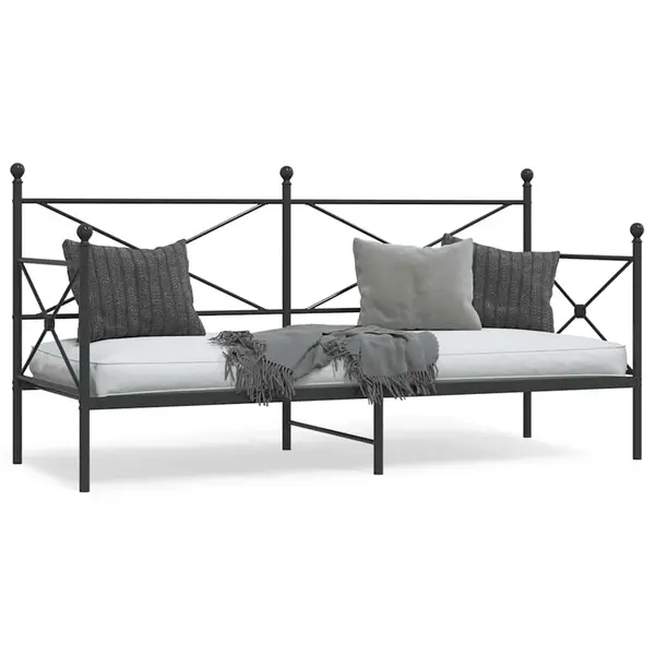 Gossi pat de zi fara saltea negru 80x200 cm otel