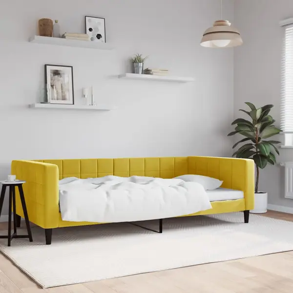 Gossi pat de zi, galben, 100x200 cm, catifea