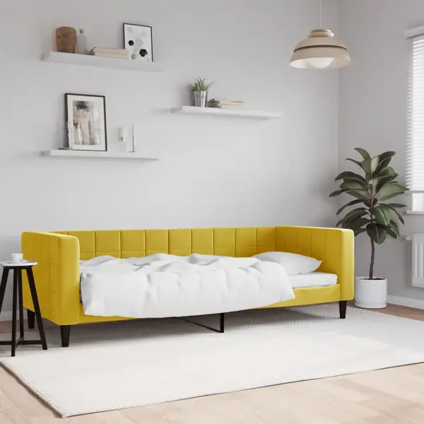Gossi pat de zi, galben, 80x200 cm, catifea