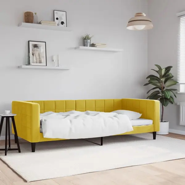 Gossi pat de zi, galben, 90x200 cm, catifea