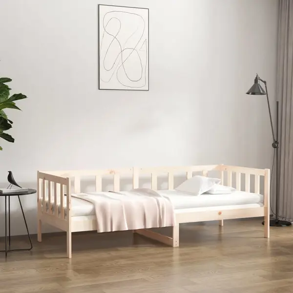 Gossi pat de zi, gri, 90x190 cm, lemn masiv de pin