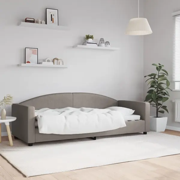 Gossi pat de zi, gri taupe, 80x200 cm, material textil