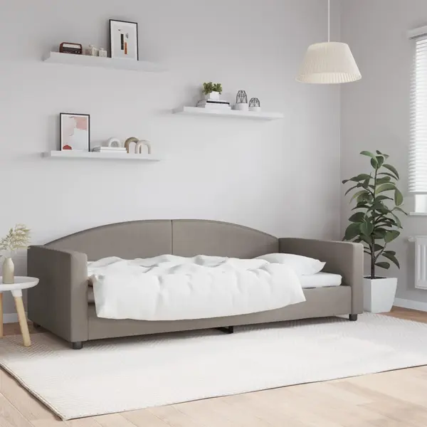 Gossi pat de zi, gri taupe, 90x200 cm, material textil