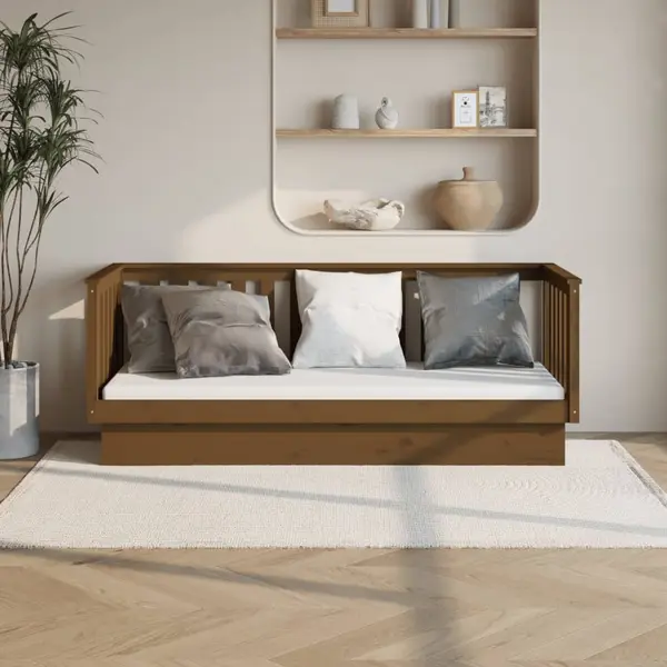 Gossi pat de zi, maro miere, 75x190 cm, lemn masiv de pin