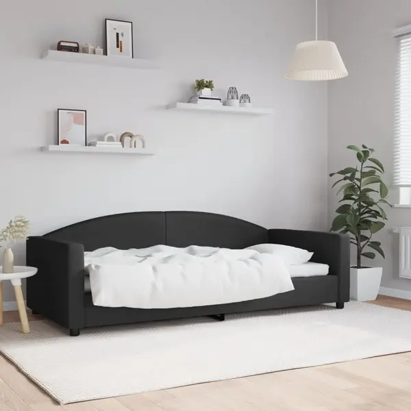 Gossi pat de zi, negru, 90x200 cm, material textil