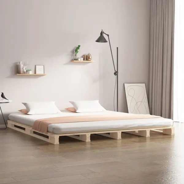 Gossi pat din paleti, 140x190 cm, lemn masiv de pin