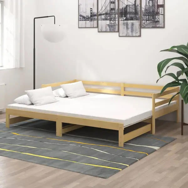 Gossi pat extensibil de zi, 2x(90x200) cm, lemn masiv de pin