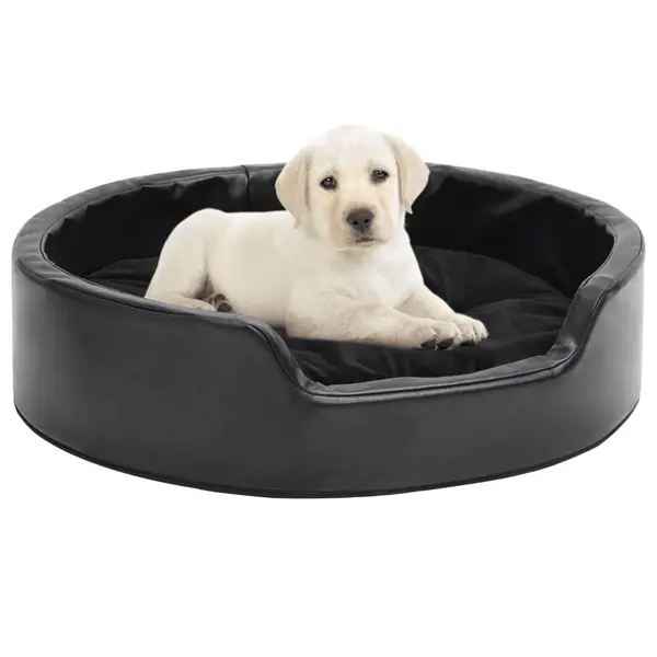 Gossi pat pentru caini, negru, 69x59x19 cm, plus/piele ecologica