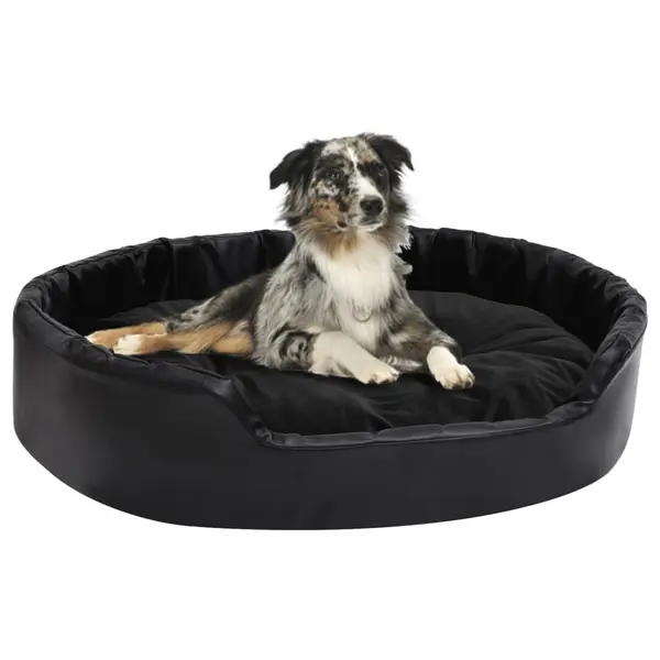 Gossi pat pentru caini, negru, 90x79x20 cm, plus/piele ecologica