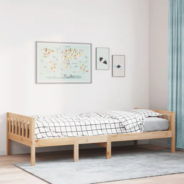 Gossi pat pentru copii fara saltea, 90x200 cm, lemn masiv de pin