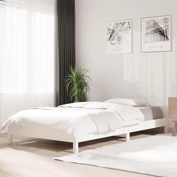 Gossi pat stivuibil, alb, 90x190 cm, lemn masiv de pin