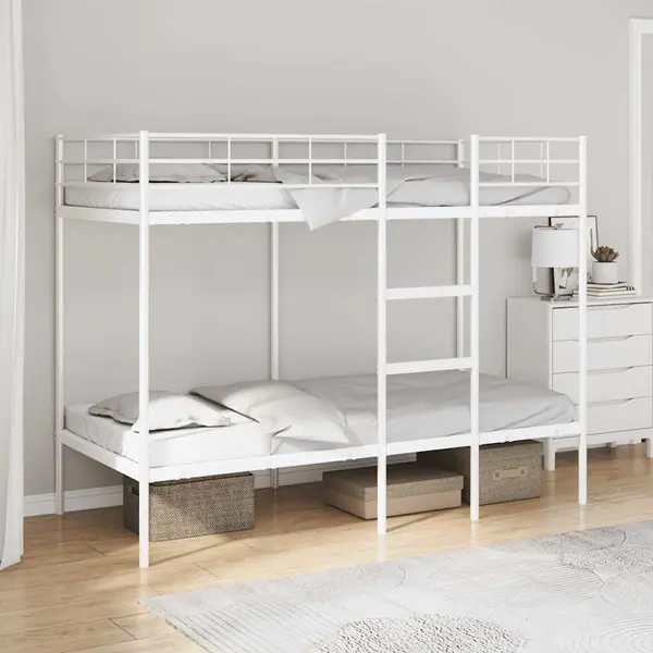Gossi pat supraetajat fara saltea alb 90x190 cm otel