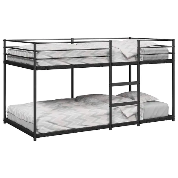 Gossi pat supraetajat fara saltea negru 90x190 cm otel