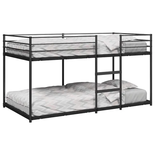 Gossi pat supraetajat fara saltea negru 90x200 cm otel