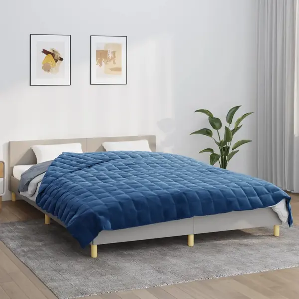 Gossi patura cu greutati, albastru, 200x225 cm, 9 kg, material textil