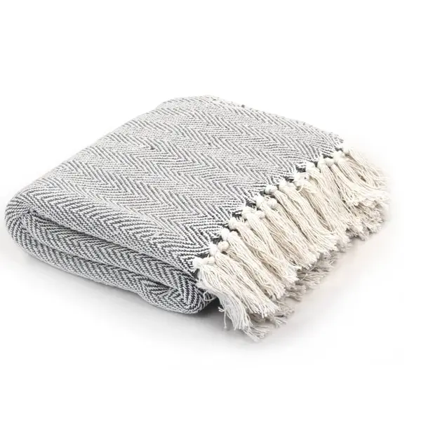 Gossi patura decorativa model spic, bumbac, 125 x 150 cm, gri