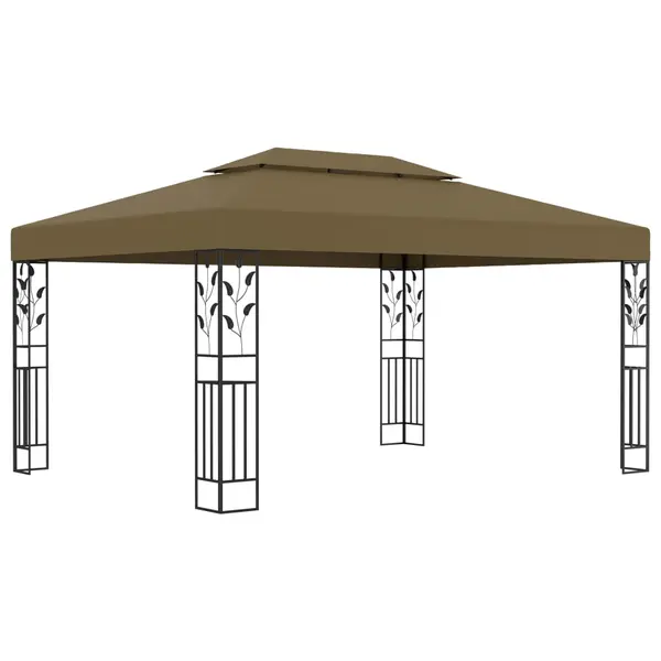 Gossi pavilion cu acoperis dublu, gri taupe, 3 x 4 m, 180 g/m2